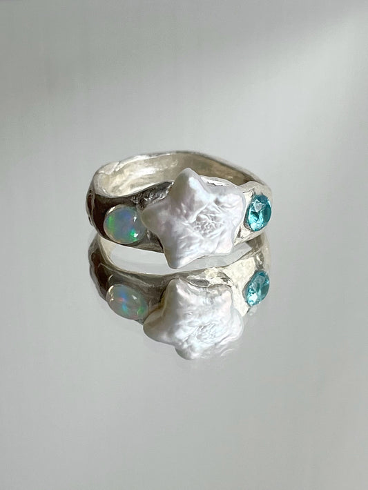 Opal Star Ring
